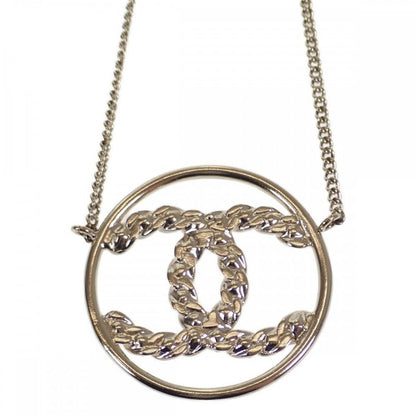 Chanel CC Circle Pendant Necklace Metal Gold Men's Women's [A Rank]