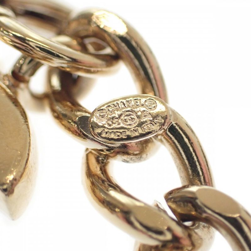 Chanel Coco Mark Logo Long Necklace Metal Gold Ladies [AB Rank]