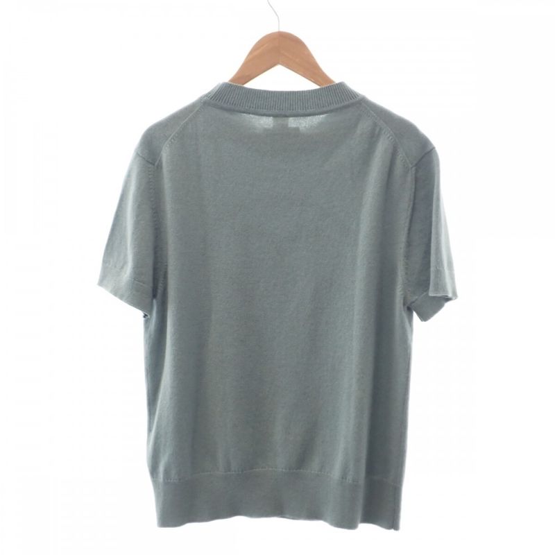 Hermes H Lift Knit Top 40 2h2663d1 Short Sleeve T-shirt Cashmere Bleu Lichen
