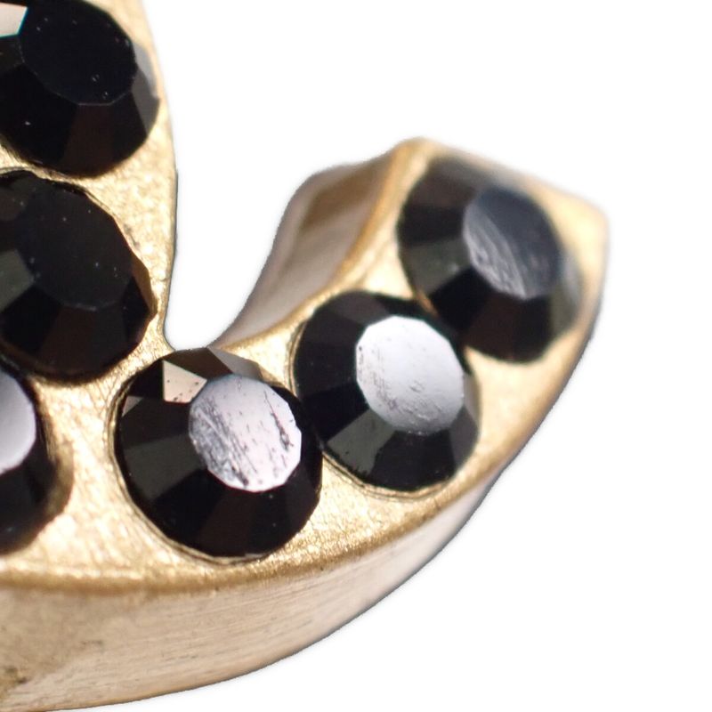 Chanel Coco Mark Earrings Metal Rhinestone Gold Ladies [AB Rank]