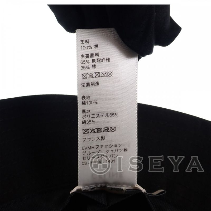 Celine Bucket M 2au5b968p.38ub Hat Gabardine Cotton Black Men's [S Rank