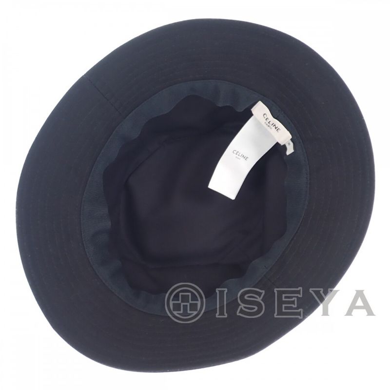 Celine Bucket M 2au5b968p.38ub Hat Gabardine Cotton Black Men's [S Rank