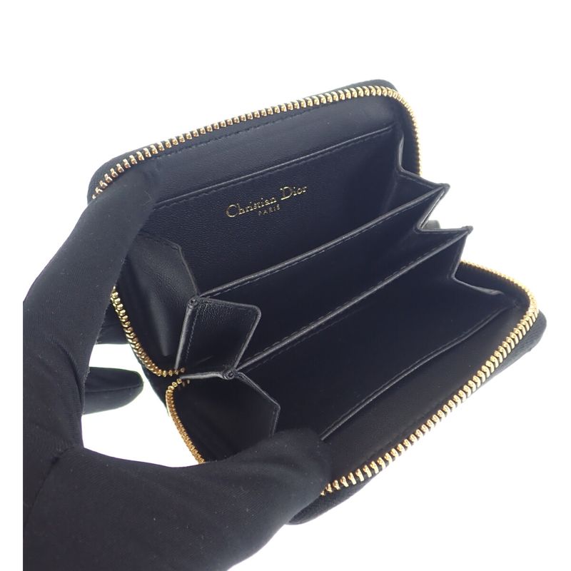 Christian DIOR Detachable Card Holder S5034uwhc_m900 Card Case Calf Black Gold