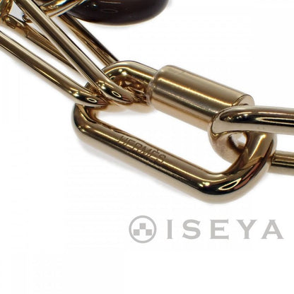[SA Rank] Hermes Amulet Padlock GM Necklace Buffalo Horn Brown Gold Ladies Iseya