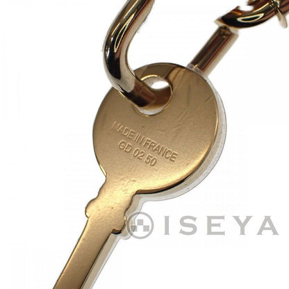 [SA Rank] Hermes Amulet Padlock GM Necklace Buffalo Horn Brown Gold Ladies Iseya