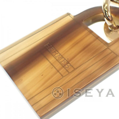 [SA Rank] Hermes Amulet Padlock GM Necklace Buffalo Horn Brown Gold Ladies Iseya