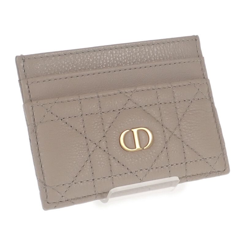 Christian DIOR Card Holder DIOR CARO S5130uwhc_m116 Card Case Calf Beige Gold