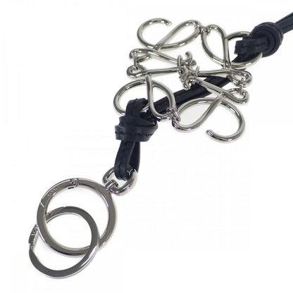 Loewe Anagram Charm Key Holder Calf Palladium Black Ladies [AB