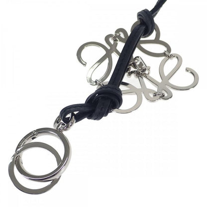 Loewe Anagram Charm Key Holder Calf Palladium Black Ladies [AB