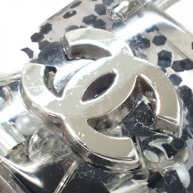 Chanel Coco Mark Cadenna 14K A88942 Earrings Metal Silver Ladies [AB Rank