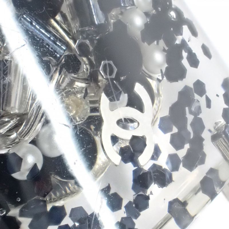 Chanel Coco Mark Cadenna 14K A88942 Earrings Metal Silver Ladies [AB Rank