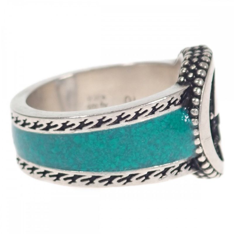 [AB Rank] Gucci Interlocking G 645572_j8410_8136 Ring Silver 925 Turquoise