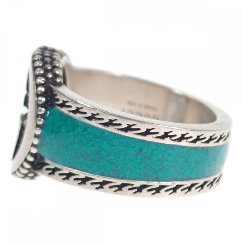 [AB Rank] Gucci Interlocking G 645572_j8410_8136 Ring Silver 925 Turquoise