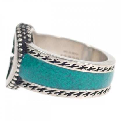 [AB Rank] Gucci Interlocking G 645572_j8410_8136 Ring Silver 925 Turquoise