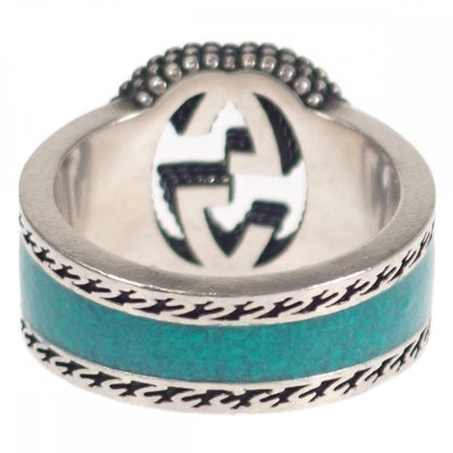[AB Rank] Gucci Interlocking G 645572_j8410_8136 Ring Silver 925 Turquoise