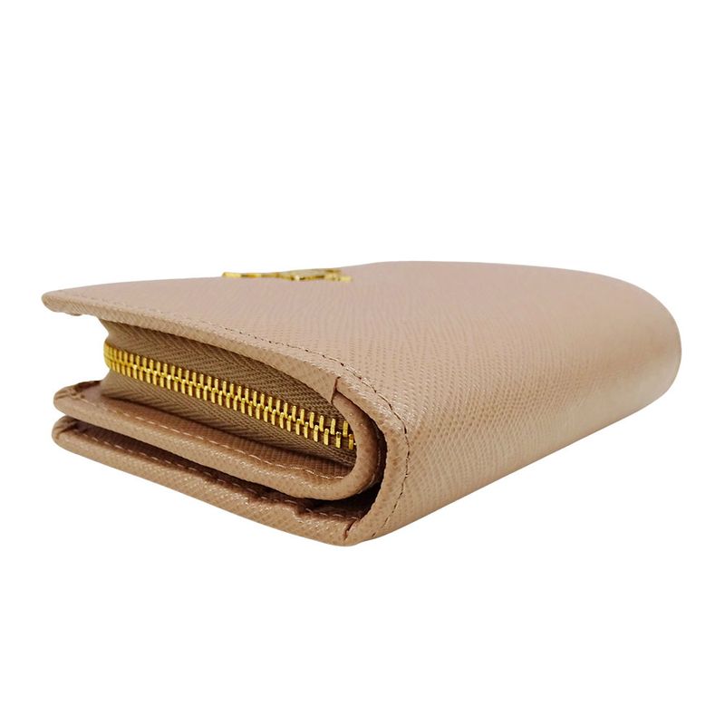 Prada Wallet Women's Brand Bifold Wallet Saffiano Pink Beige 1ml018 Compact