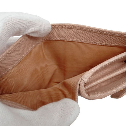 Prada Wallet Women's Brand Bifold Wallet Saffiano Pink Beige 1ml018 Compact