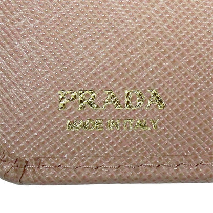 Prada Wallet Women's Brand Bifold Wallet Saffiano Pink Beige 1ml018 Compact