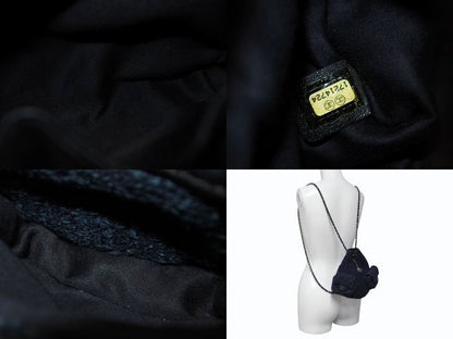 Chanel Tweed Backpack Mini Navy Silver — view 8