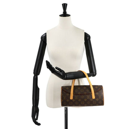 Louis Vuitton Monogram Sonatine Hand Bag Brown Gold Hardware