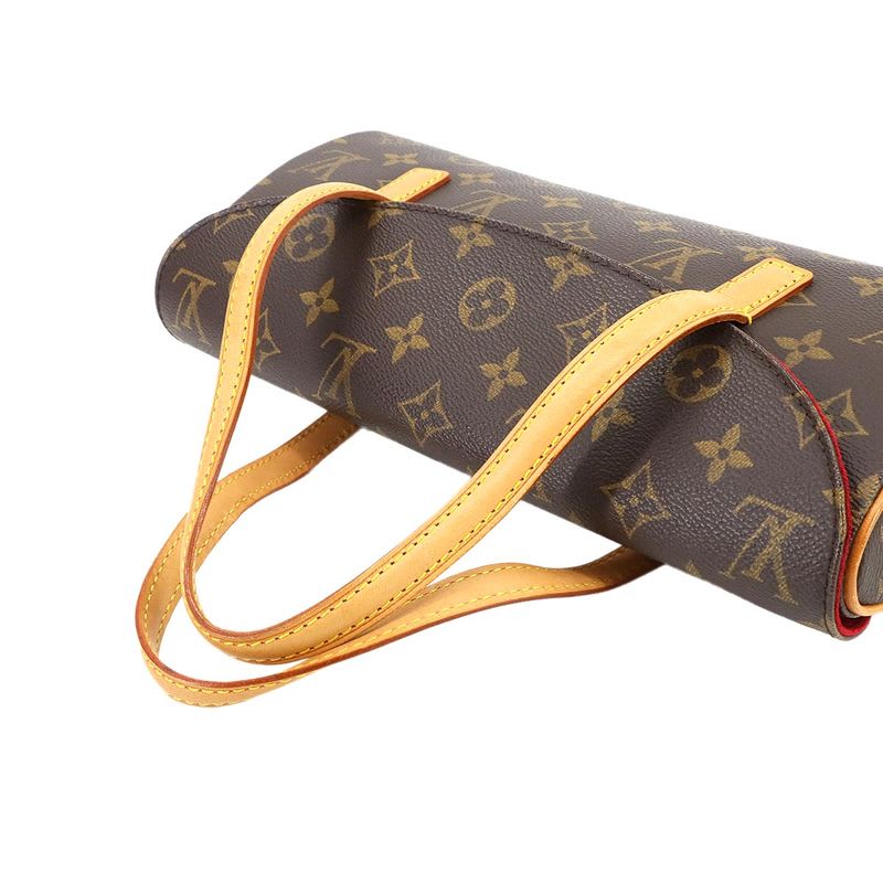 Louis Vuitton Monogram Sonatine Hand Bag Brown Gold Hardware