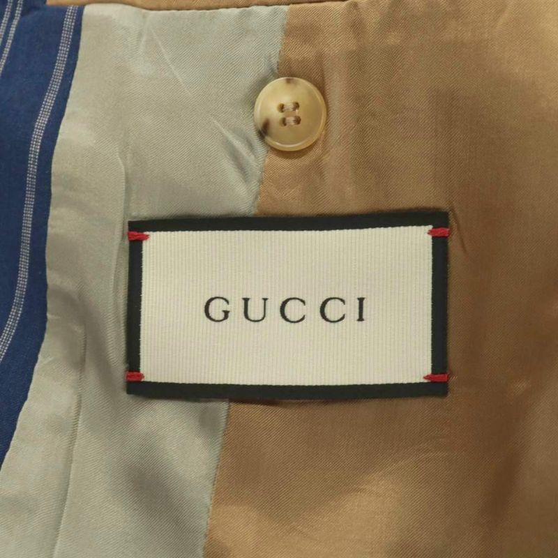 Gucci Suit Set-up Top And Bottom Tailored Jacket Single Pants Slacks Striped
