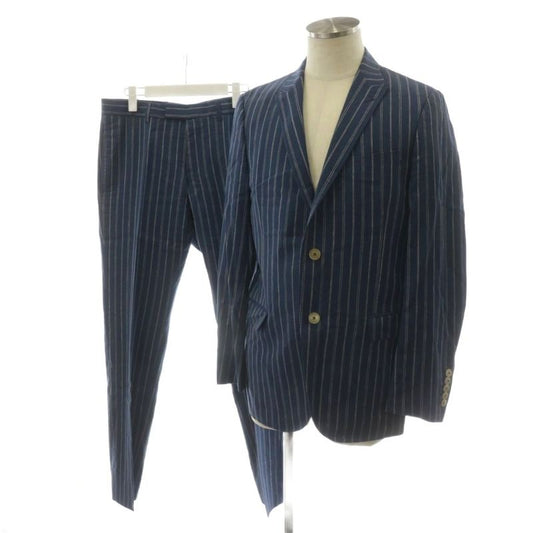 Gucci Suit Set-up Top And Bottom Tailored Jacket Single Pants Slacks Striped