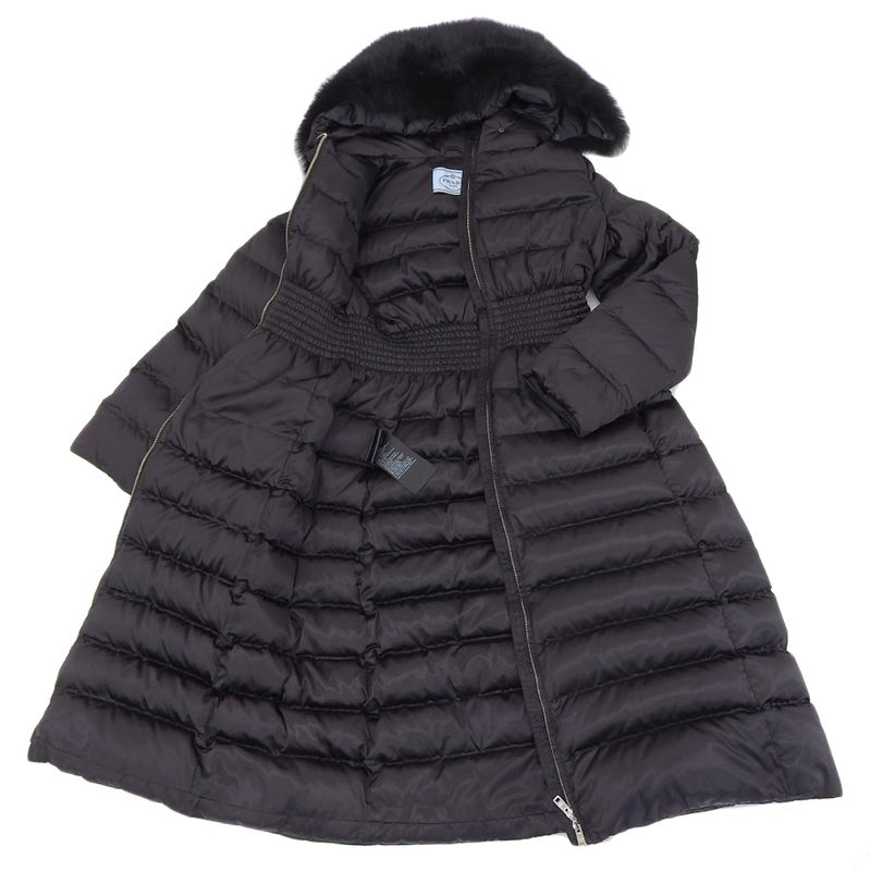 Prada 2022item 29e364 R202 Goose Feather Down Sheepskin Fur Removable Hooded