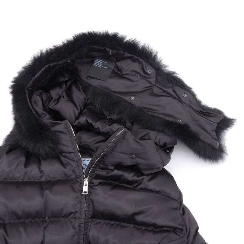 Prada 2022item 29e364 R202 Goose Feather Down Sheepskin Fur Removable Hooded