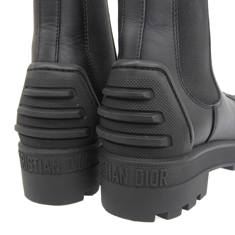 Christian DIOR Current Saleitem Iron Short Boots Side Gore Chelsea Rubber And