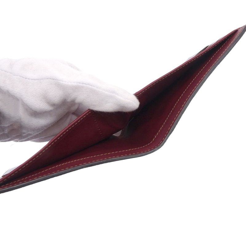 Unused With Box Cartier 2012 Item L3001156 Glen Check Suede Leather 8cc Wallet