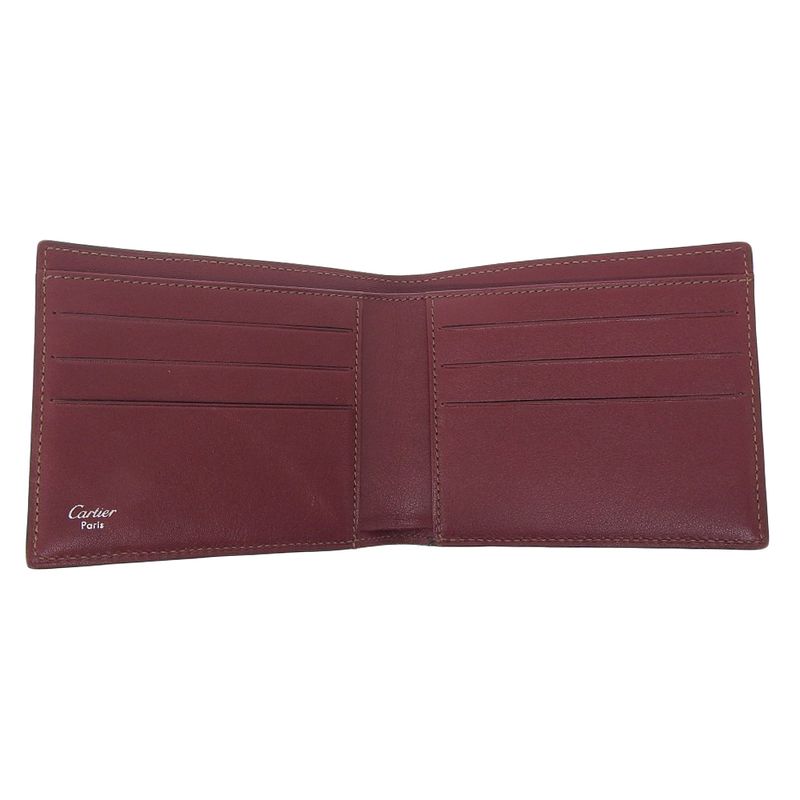 Unused With Box Cartier 2012 Item L3001156 Glen Check Suede Leather 8cc Wallet