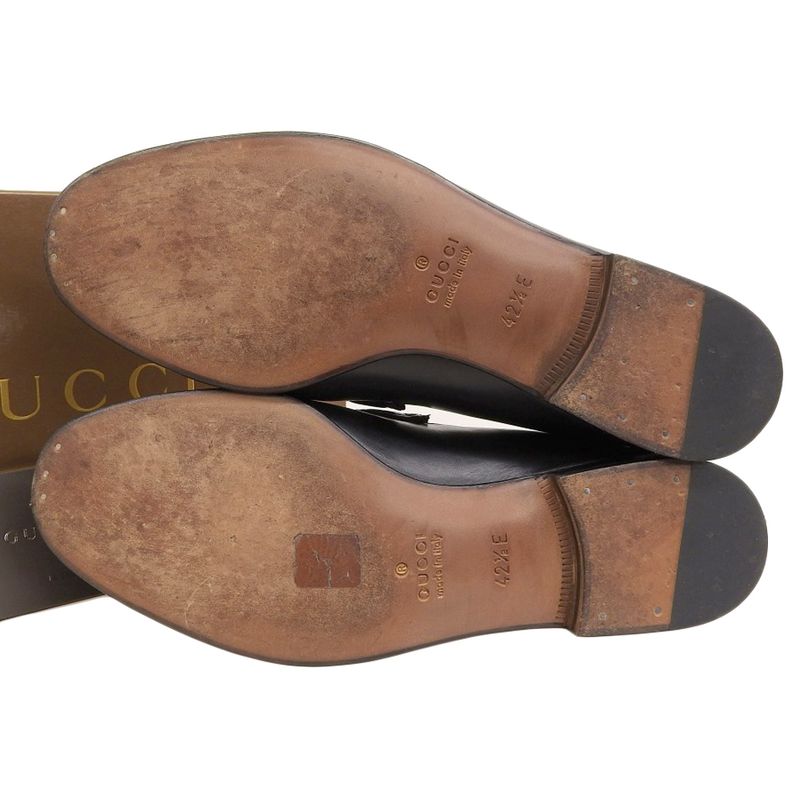 Boxed Ultra Gucci 157440 Sherry Line Horsebit Leather Loafers Dress Shoes 42.5