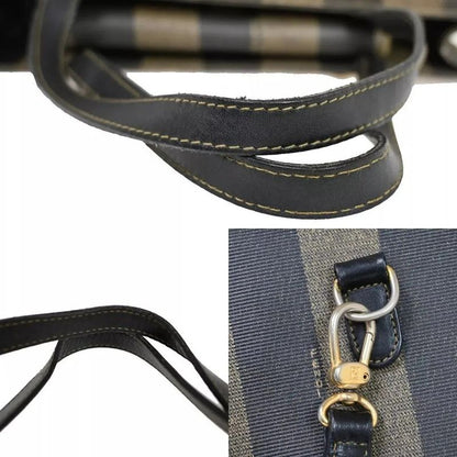 Fendi Tote Bag Pecan 2way Backpack Pvcleather Black Khaki 87bs016