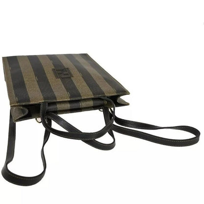 Fendi Tote Bag Pecan 2way Backpack Pvcleather Black Khaki 87bs016