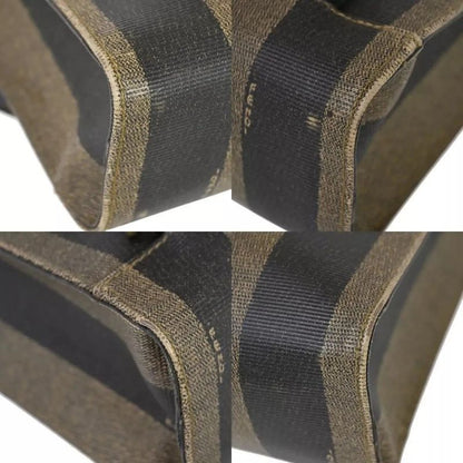 Fendi Tote Bag Pecan 2way Backpack Pvcleather Black Khaki 87bs016