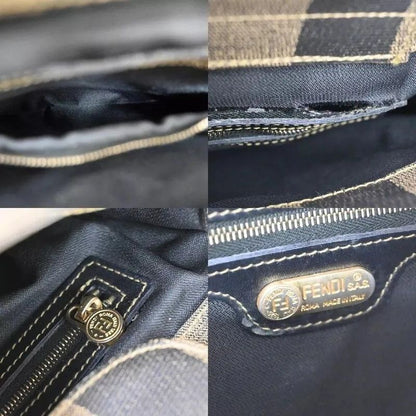 Fendi Tote Bag Pecan 2way Backpack Pvcleather Black Khaki 87bs016