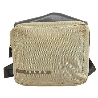 Prada 90's Vintage 1999ss Collection Box Calf Leather Canvas Backpack Bag Ultra