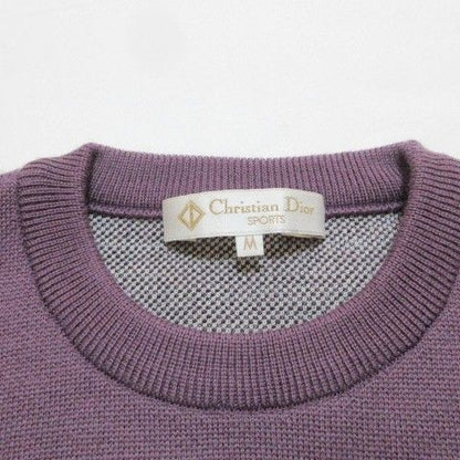 Christian DIOR Sports Vintage Knit Sweater Thick Wool Long Sleeve Eiffel Tower