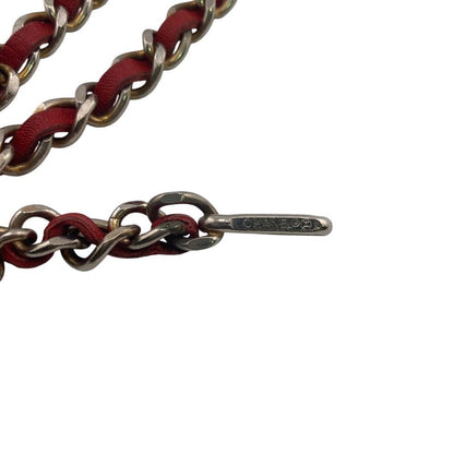 Chanel Chain Belt 1982 Vintage Coco Mark Belt Brand Red Ladies