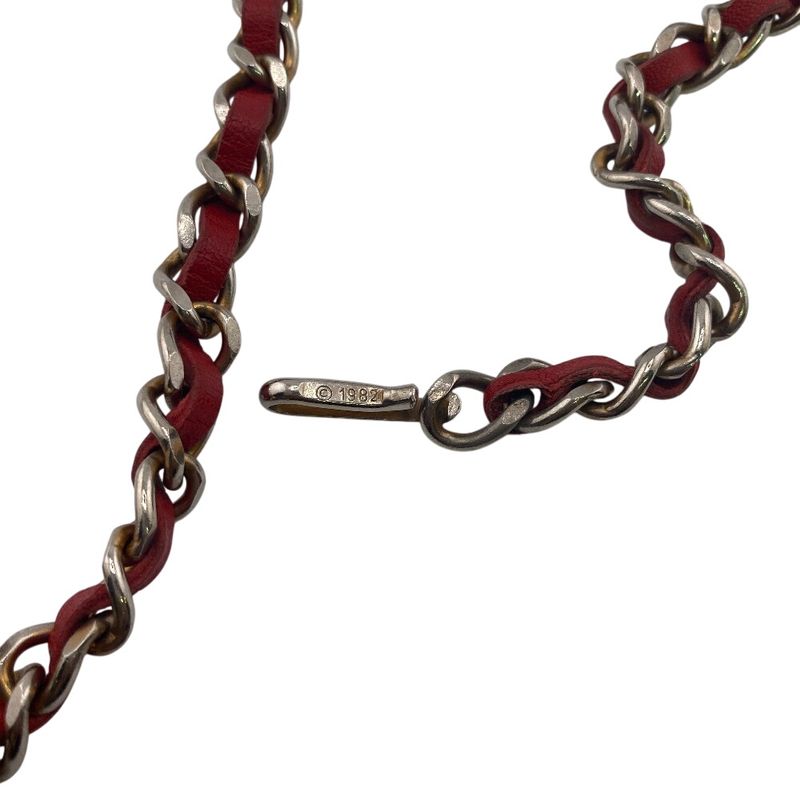 Chanel Chain Belt 1982 Vintage Coco Mark Belt Brand Red Ladies