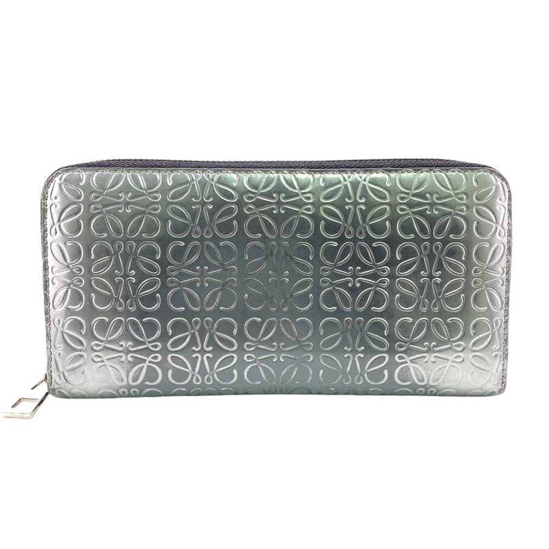 Loewe Long Wallet Silver Ladies
