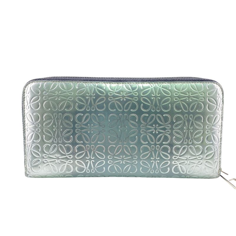 Loewe Long Wallet Silver Ladies