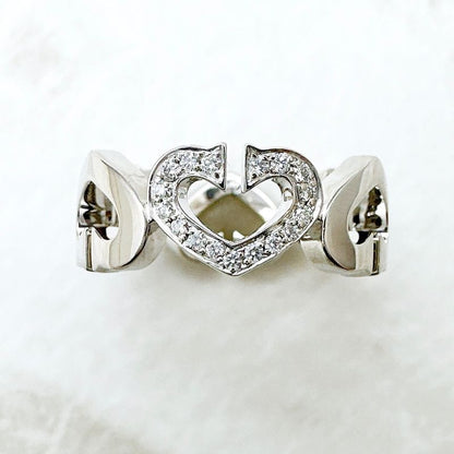 Cartier C Heart Diamond White Gold Ring 48 Approx