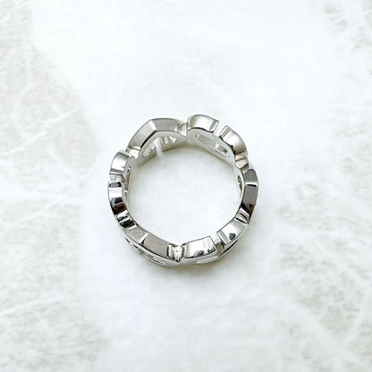 Cartier C Heart Diamond White Gold Ring 48 Approx