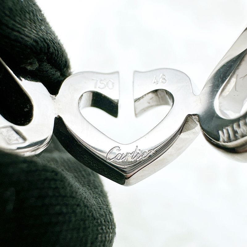Cartier C Heart Diamond White Gold Ring 48 Approx