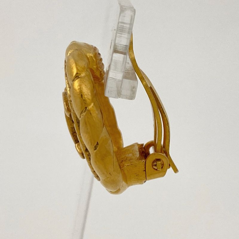 Chanel Coco Mark Round Earrings CC Earrings GP Gold Ladies