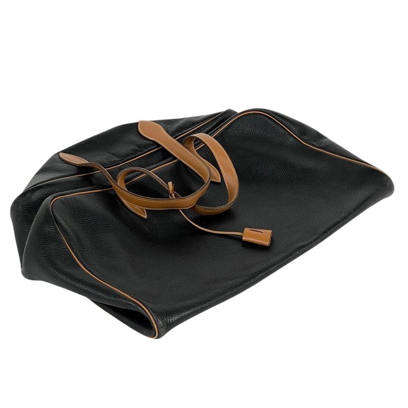 Hermes Victoria 50 Travel Handbag Boston Bag Ardenne Black 0O Women