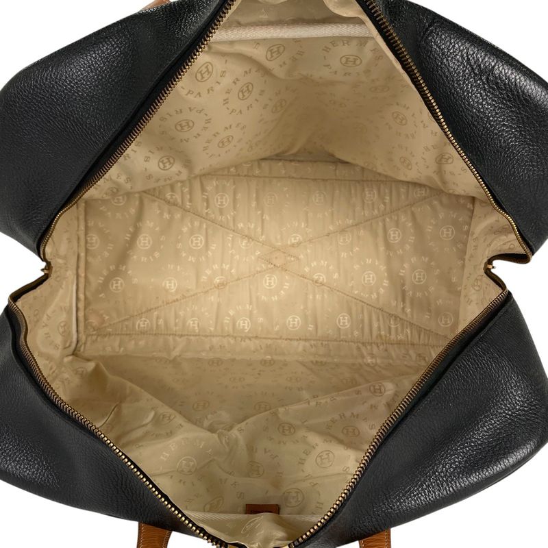 Hermes Victoria 50 Travel Handbag Boston Bag Ardenne Black 0O Women