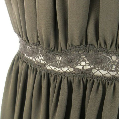 Balenciaga Silk Dress Knee Length Sleeveless Silk Lace Tucked Ribbon Transparent